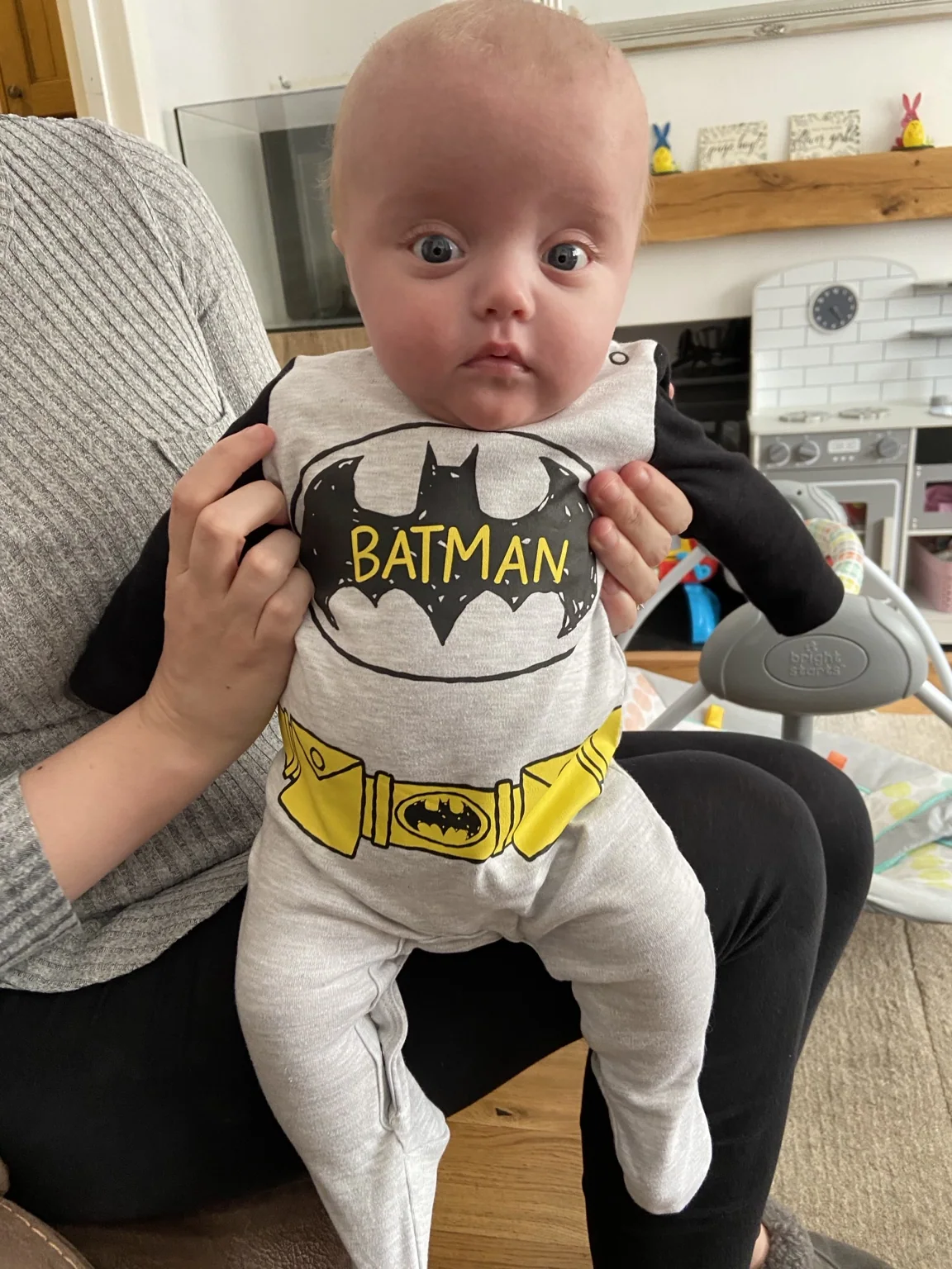 Harry in an early superhero outfit