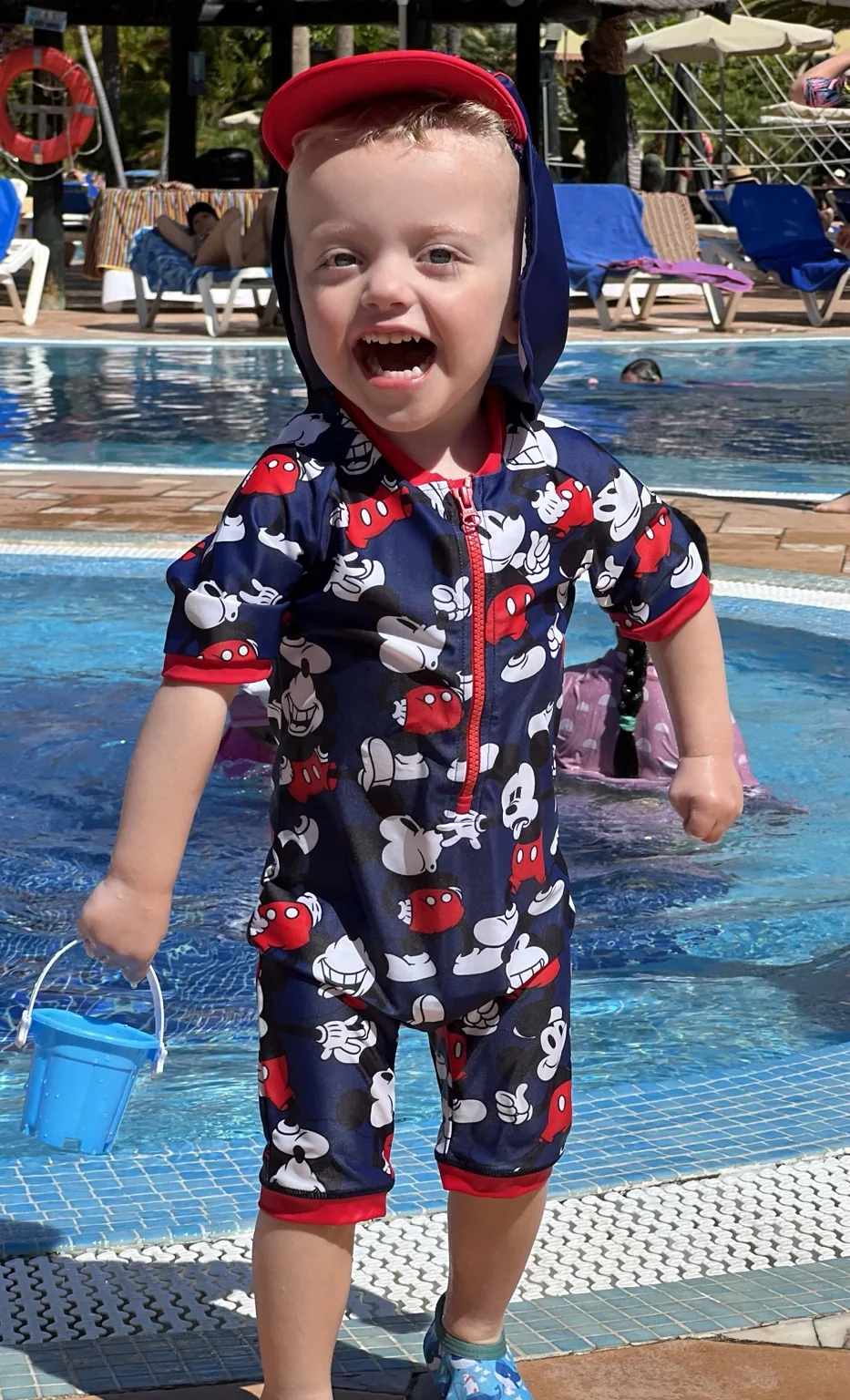 Harry by the swimming pool