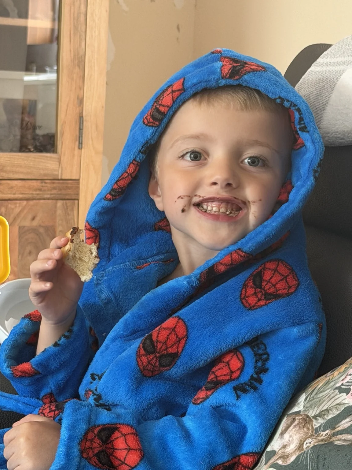 Harry in his dressing gown